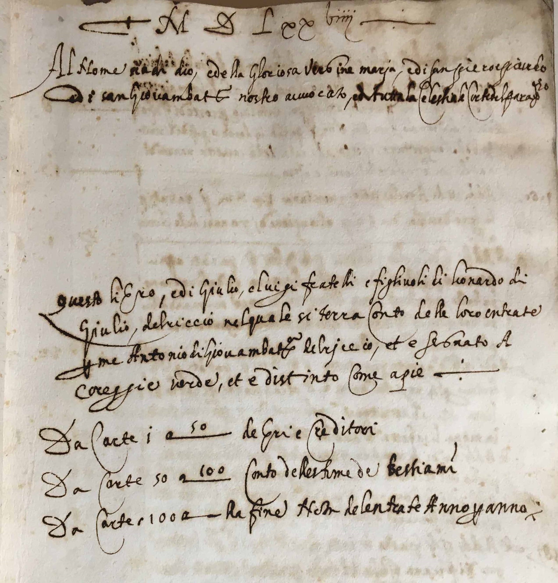 Giulio e Luigi Del Riccio loro debitori e creditori